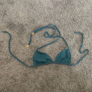 ✨Luli Fama green with gold triangle bikini top